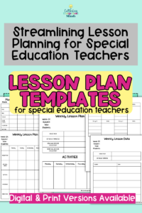 Special Education Lesson Plan Template | Special Education Lesson Plans Editable