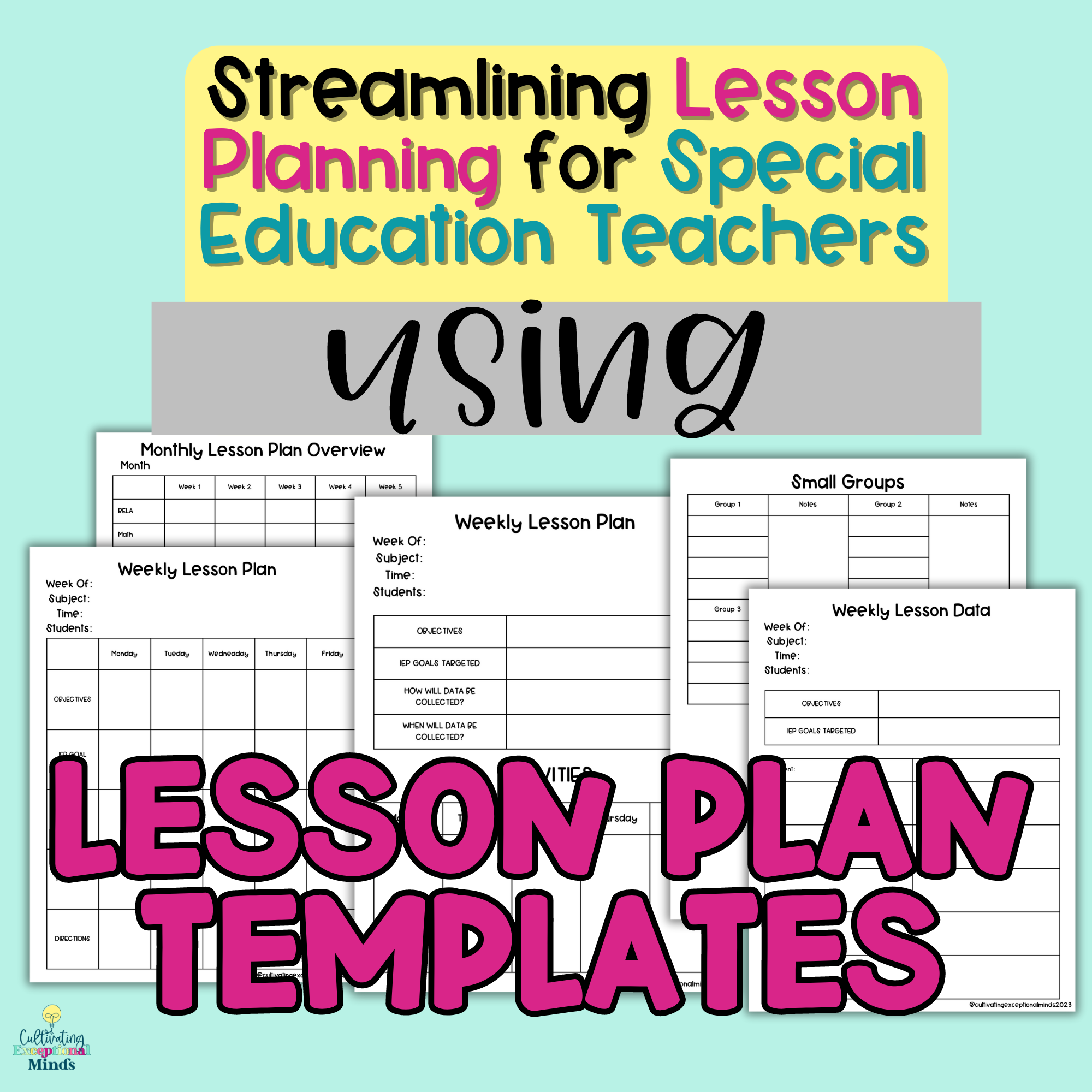 Special Education Lesson Plan Template | Special Education Lesson Plans Editable