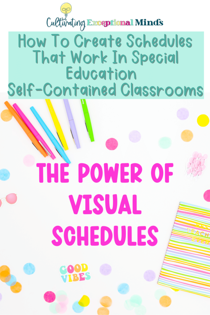 education self contained classrooms visual schedules for special ed