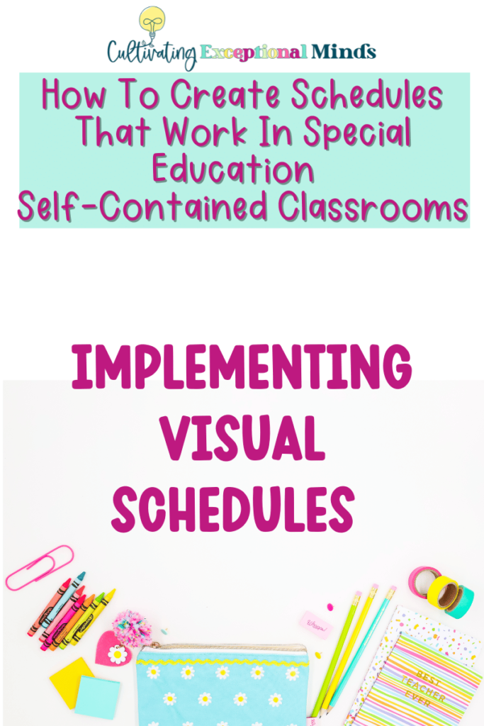education self contained classrooms visual schedules for special ed