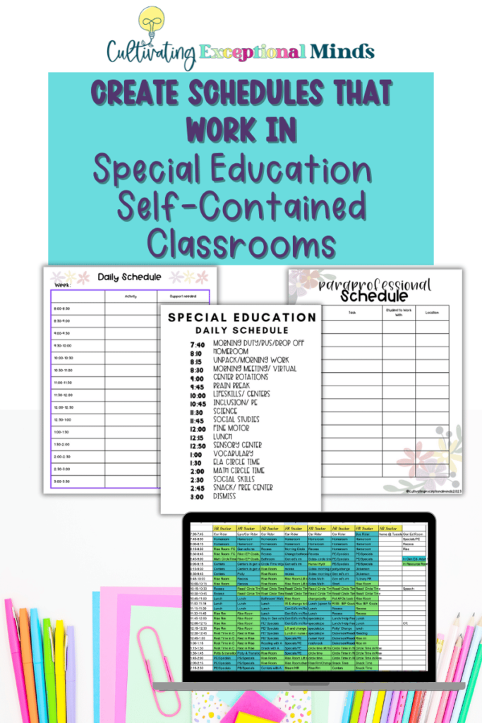 education self contained classrooms visual schedules for special ed