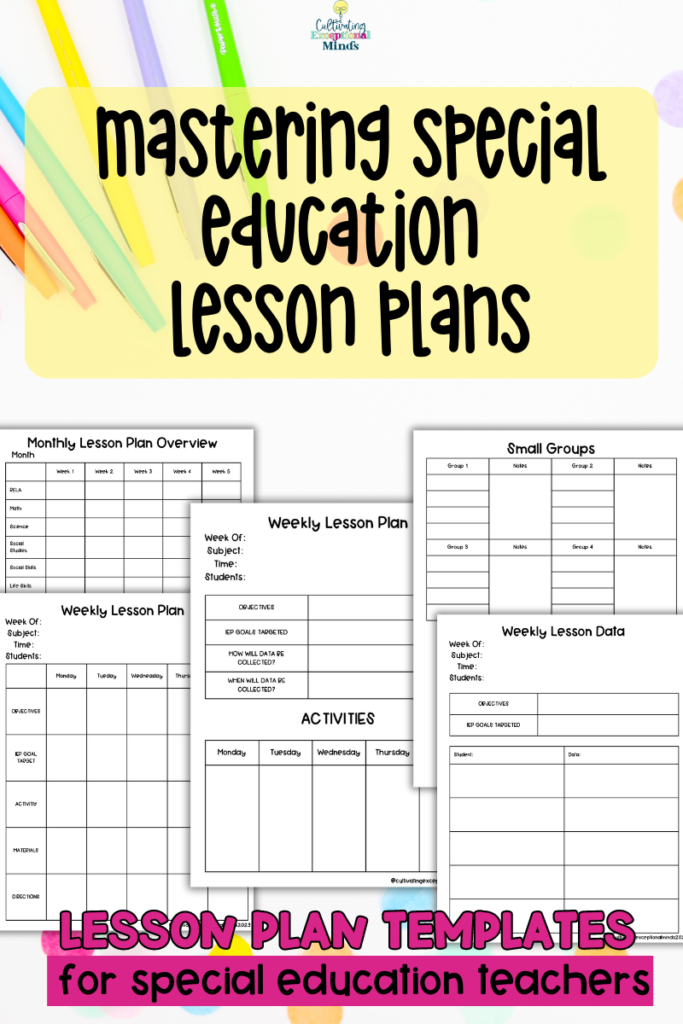 Special Education Lesson Plan Template | Special Education Lesson Plans Editable