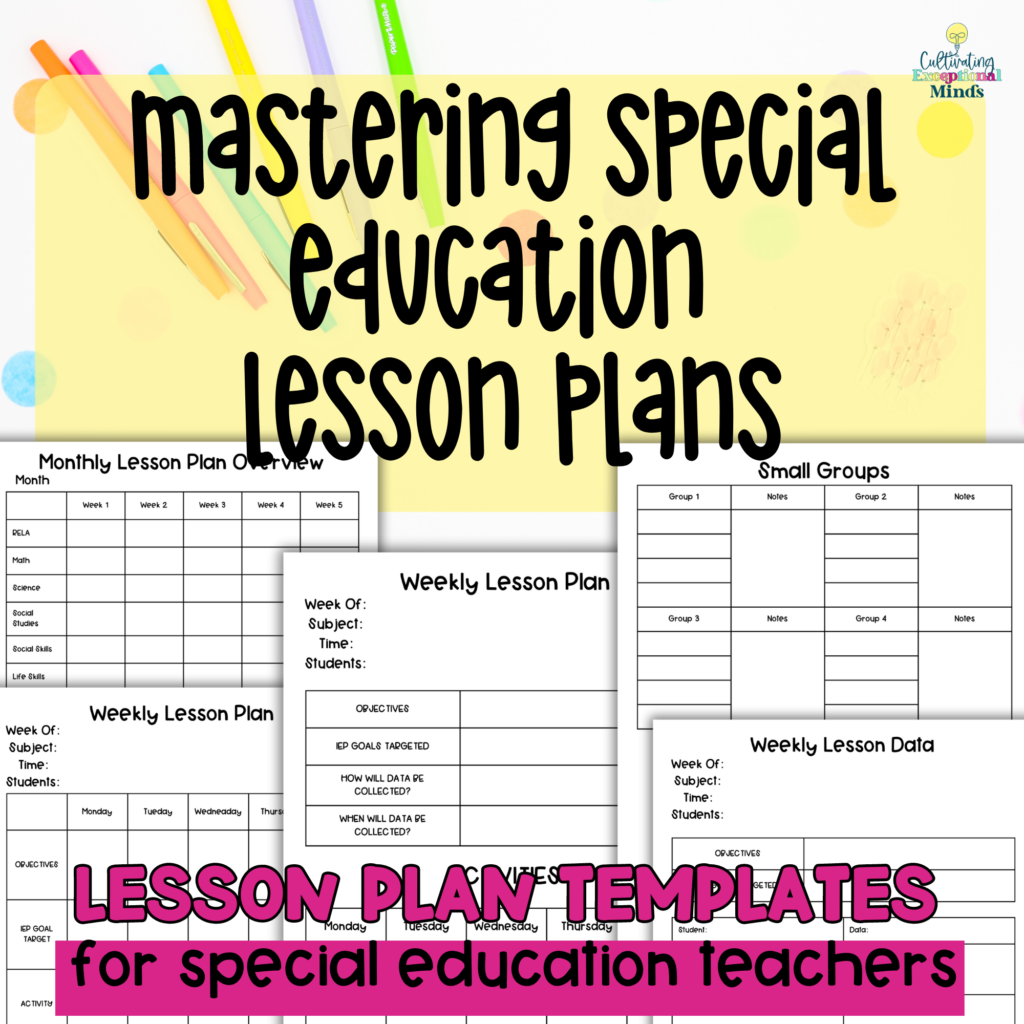 special education teacher lesson plans