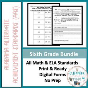 Alabama Alternate Achievement Standards Sixth Grade Bundle (ELA & Math)