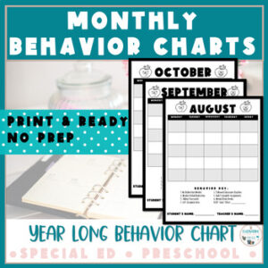 Daily Behavior Chart Calendars