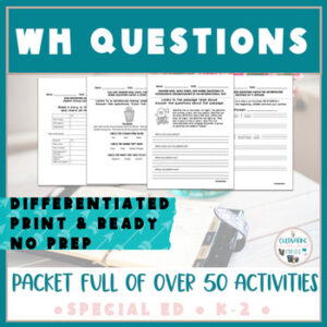 ELA Home Learning Packet | WH Questions | Basic Reading Skills | ESY