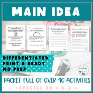 ELA Main Idea | Basic Reading Skills | Reading Comprehension | Sped | ESY