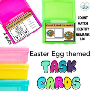 Easter Egg Special Education Math Task boxes for special education Spring