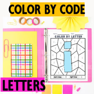 Letter Color By Numbers Pack Color by Code Uppercase & Lowercase