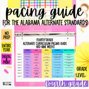 Pacing Guide For Alabama Alternate Achievement Standards 4th Fourth Grade AAS