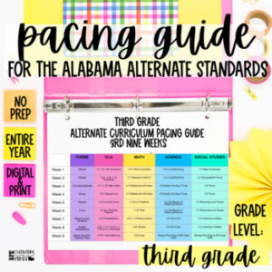Pacing Guide For Alabama Alternate Achievement Standards Third Grade 3rd AAS