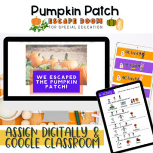 Pumpkin Patch Digital Escape Room Halloween Special Education Special Needs