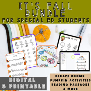 Special Education Fall Bundle for Special Education Sped Adapted Special Ed