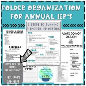 Special Education Forms- IEP Organization