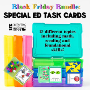 Special Education Task Cards Bundle | Reading and Math Task Cards | Black Friday