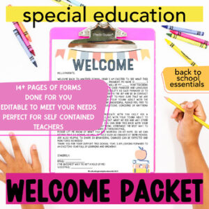 Special Education Teacher Back To School Form Special Ed welcome Packet Editable