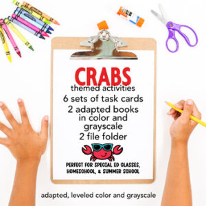 Summer Units ESY Special Ed | Math Task boxes for special education | Crabs - Image 2