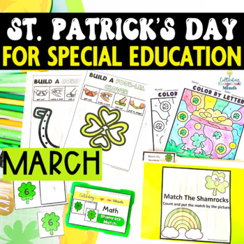 Special Education Math Color By Number, Task Cards, ad File Folders for St. Patricks Day is a comprehensive product designed to provide educators with six activities to engage and educate their students. The kit includes 6 activities in the form of color by number activities.