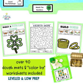 Special Education Math Color By Number, Task Cards, ad File Folders for St. Patricks Day is a comprehensive product designed to provide educators with six activities to engage and educate their students. The kit includes 6 activities in the form of color by number activities.